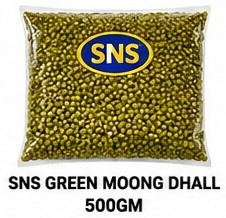 SNS GREEN MOONG DHALL 500GM