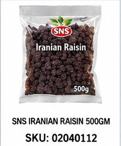 SNS IRANIAN RAISIN 500GM
