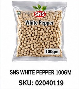 SNS WHITE PEPPER 100GM