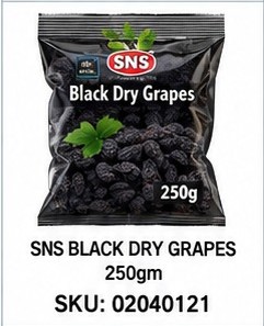 SNS BLACK DRY GRAPES 250gm