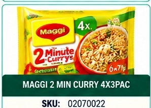 MAGGI 2 MIN CURRY 4X3PAC