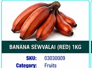 BANANA SEWVALAI(RED) 1KG