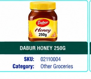 DABUR HONEY 250G