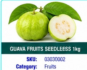 GUAVA FRUITS SEEDLESS 1kg