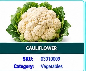 CAULIFLOWER 1KG INDIA