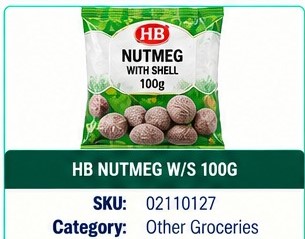 HB NUTMEG W/S 100G