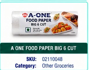 A ONE FOOD PAPER BIG 6 CUT (NO BARCODE)