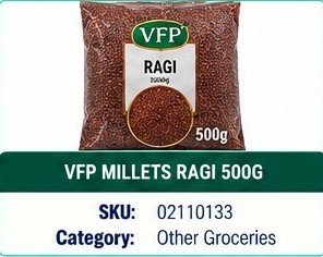 VFP MILLETS RAGI 500G