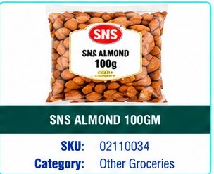 SNS ALMOND 100GM