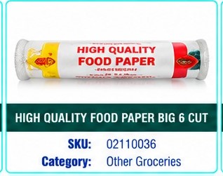 HIGH QUALITY FOOD PAPER BIG 6 CUT