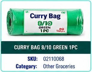 CURRY BAG 8/10 GREEN 1PC