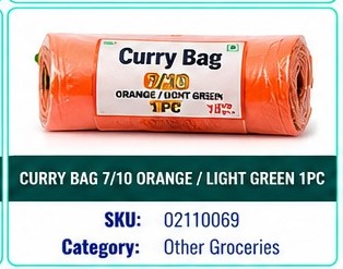 CURRY BAG 7/10 ORANGE /LIGHT GREEN 1PC
