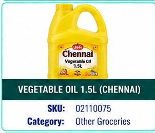 VEGETABLE OIL 15L (CHENNAI)