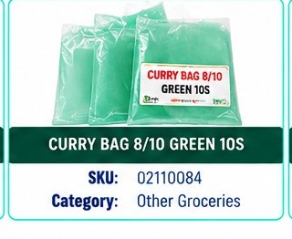 CURRY BAG 8/10 GREEN 10S