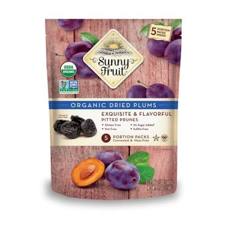 SUNNY FRUIT ORGANIC DRIED PLUMS100G